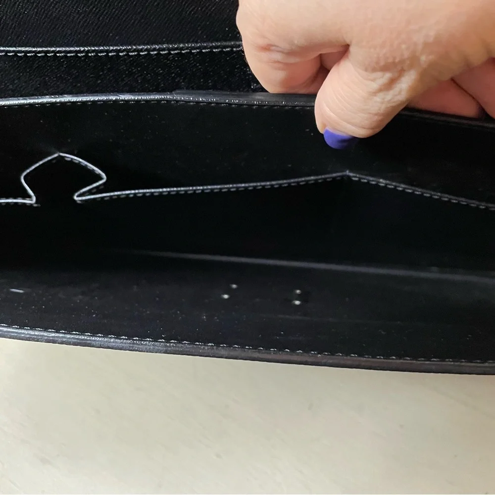 Louis Vuitton charcoal grey leather briefcase with keys!